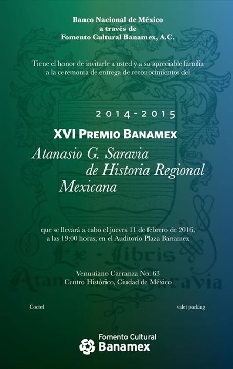 Premio Banamex - Atanasio G. Saravia